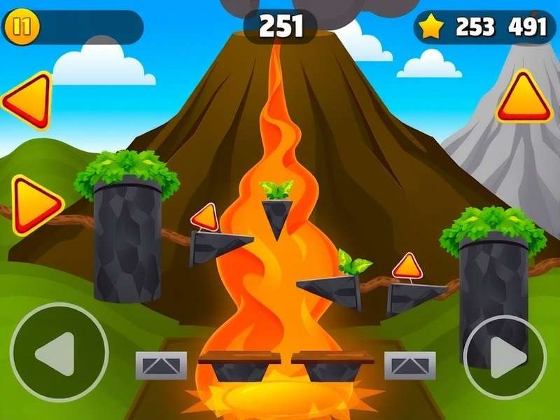 Volcano Run Challenge gameplay screenshot