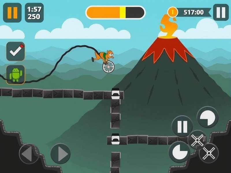 Volcano Run Challenge controls and interface